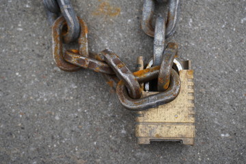 rusty chain and lock