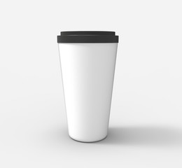Coffe cup on background.3D rendering.