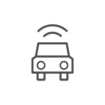 Driverless robotic car shape concept vector illustration.