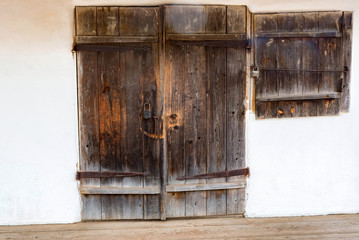 Old antique grunge wooden door for barn