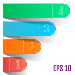 Fototapeta premium Four color business infographics, paper rounded arrows.