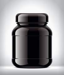  Plastic Jar on background. Glossy surface version. 