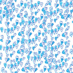 seamless pattern with delicate blue hearts