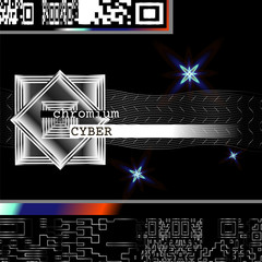 Artistic cyber background. Creative layout for your design, poster, card, banner and motion production. Unique chromium, metallic, gradient and wireframe graphic elements.