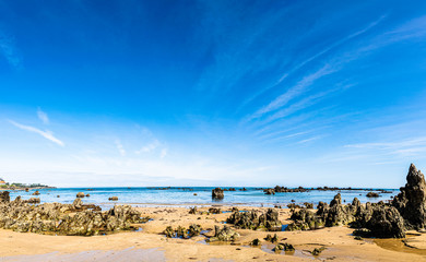 Fototapeta na wymiar BEAUTIFUL BEACH OF NOJA IN CANTABRIA
