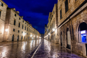 Stradun Street in Old Town of Dubrovnik, Croatia.