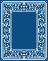 Winter Blue Floral Border or Frame