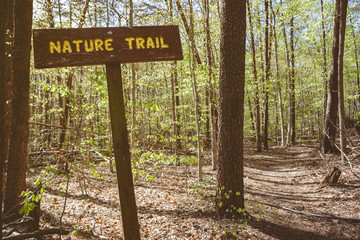 Nature Trail Sign on a Hiking Path
