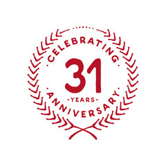 31 years design template. 31st logo. Vector and illustration.