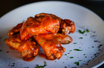 delicious barbecue chicken wings dish