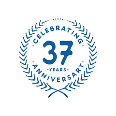 37 years design template. 37th logo. Vector and illustration.
