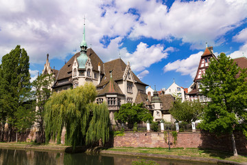 Fototapeta na wymiar Strasbourg city. Alsace. France. Old houses on embankment