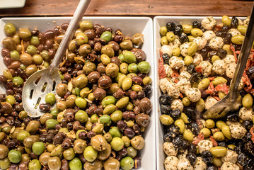 bowl of olives at deli
