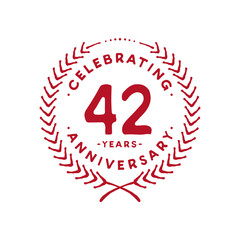 42 years design template. 42nd logo. Vector and illustration.