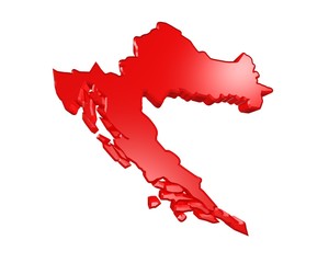 Fototapeta na wymiar 3d illustration of map of country of croatia