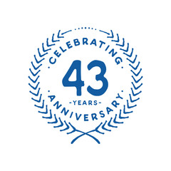 43 years design template. 43rd logo. Vector and illustration.