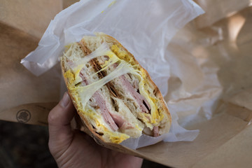 cheesy cuban panini sandwich  
