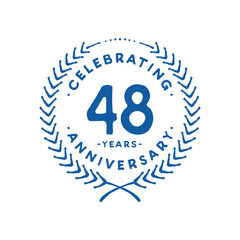 48 years design template. 48th logo. Vector and illustration.