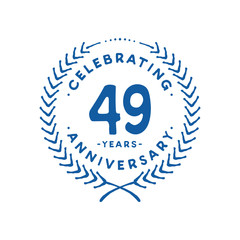 49 years design template. 49th logo. Vector and illustration.