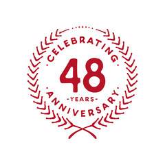 48 years design template. 48th logo. Vector and illustration.