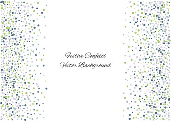 Festive color round confetti background. Abstract frame confetti texture for holiday, postcard, poster, website, carnivals, birthday and children's parties. Cover confetti mock-up. Wedding card layout