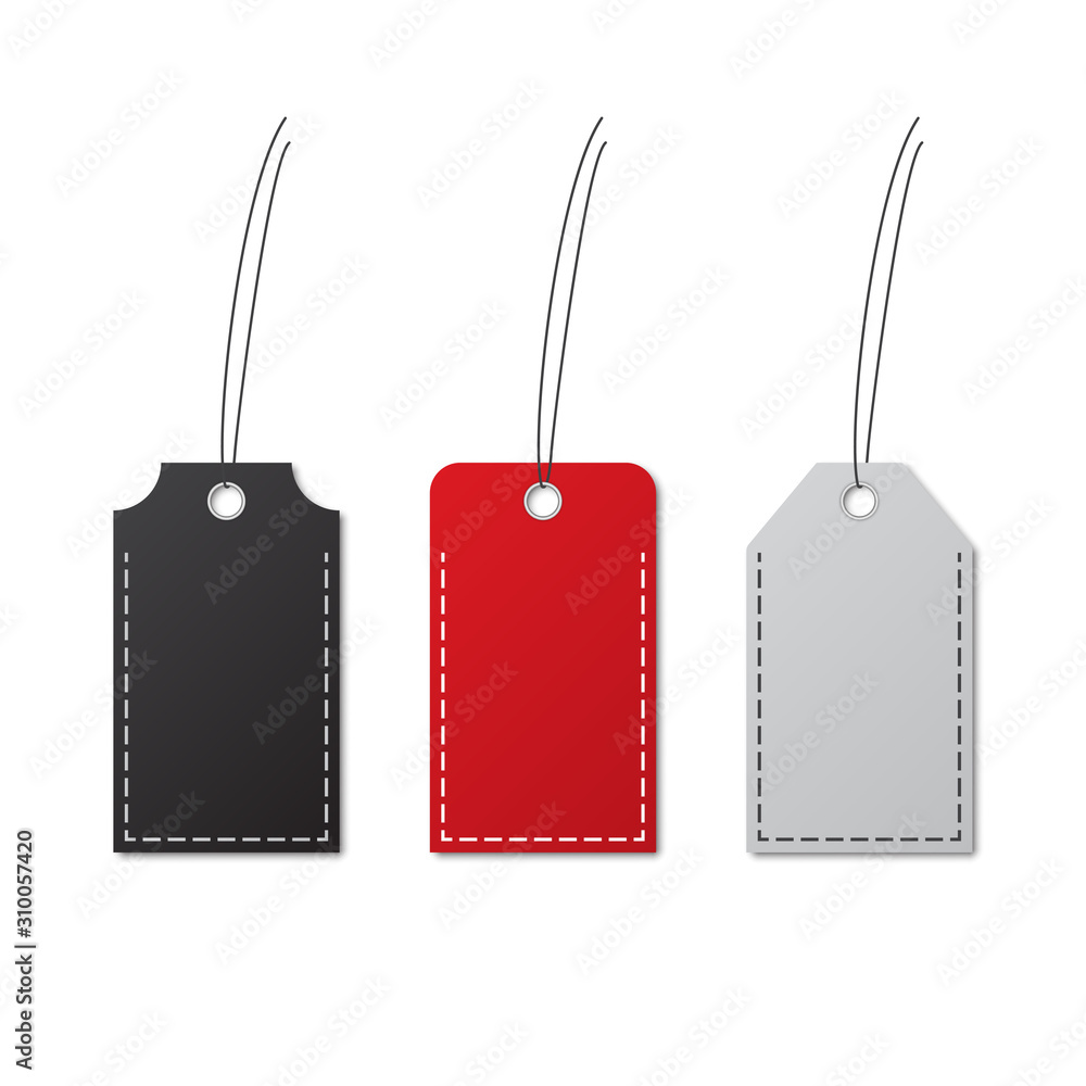 Poster Set of different price tags with shadow