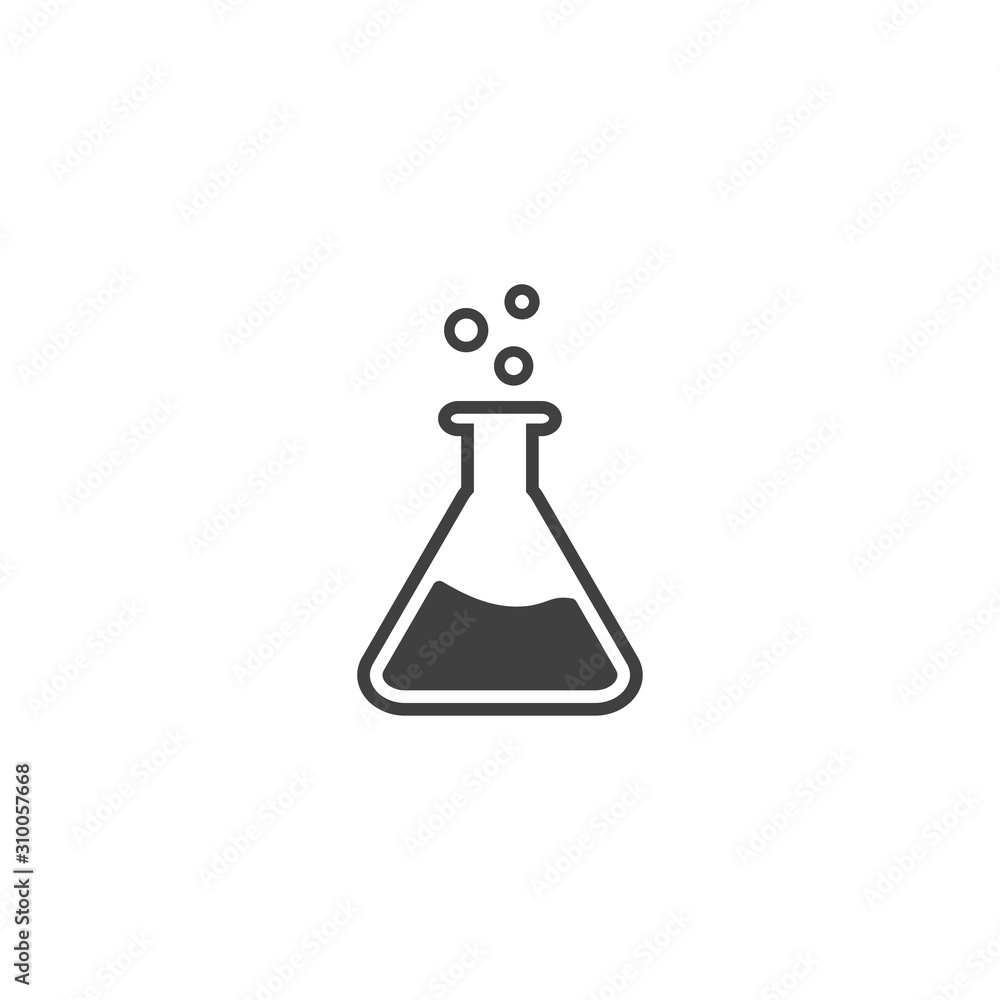 Poster Erlenmeyer flask icon in black color on a white background