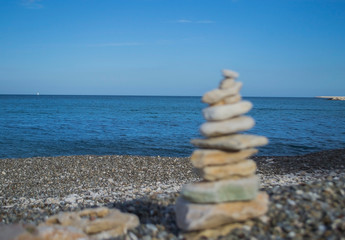 stack of stones on the beach