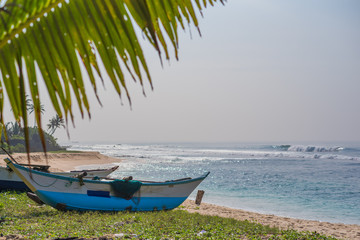 Fototapeta na wymiar Fishing boats near Indian ocean