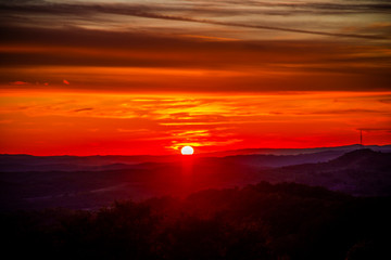Fototapeta na wymiar Red sky at the sunset