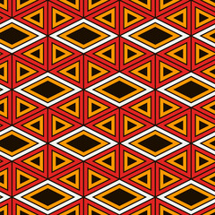 Ethnic, tribal seamless surface pattern. Native americans style background. Repeated diamond, triangles ornament. Geometric figures motif. Boho chic digital paper, textile print. Modern geo wallpaper.