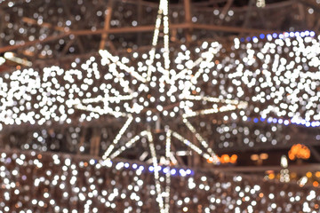 New year's reflections from the lights. Christmas background for signature.