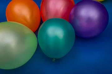 Colorful balloons and celebration party background with copy space