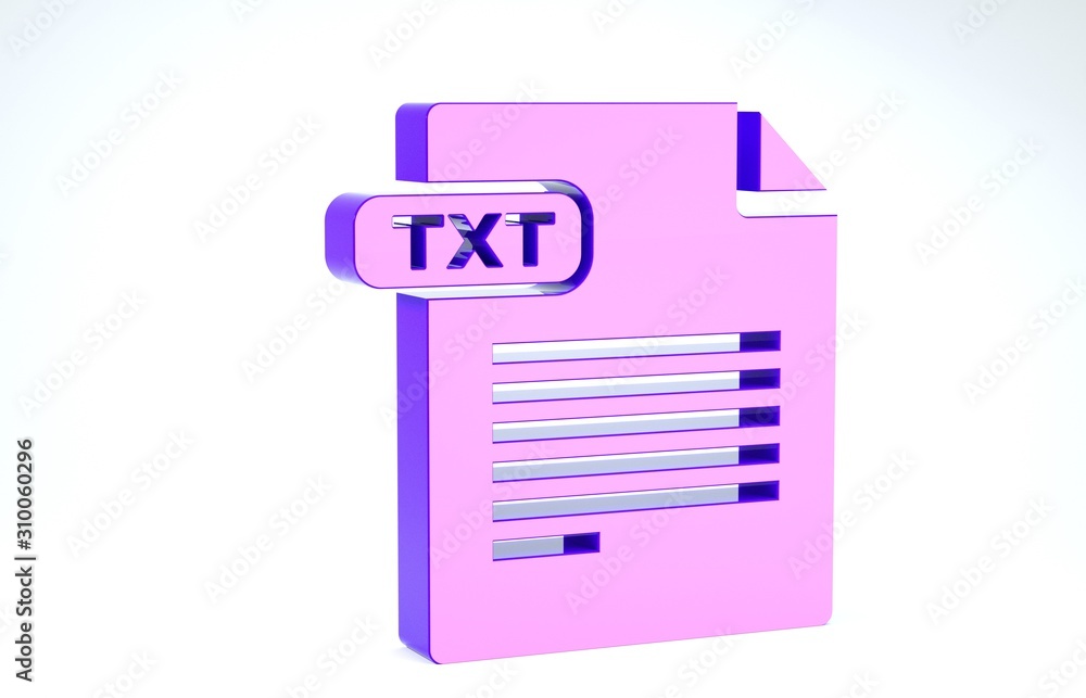 Poster purple txt file document. download txt button icon isolated on white background. text file extension
