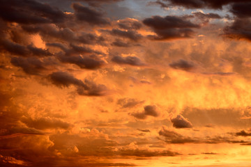 Naklejka na ściany i meble A spectacular stormy sunset sky in the Pilbara region of Western Australia.