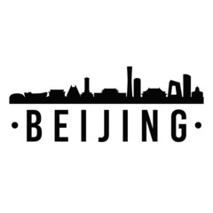 Fototapeta premium Beijing China. City Skyline. Silhouette City. Design Vector. Famous Monuments.