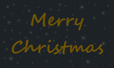 Fototapeta na wymiar Feliz Navidad, fondo oscuro con esrellas plateadas y texto dorado