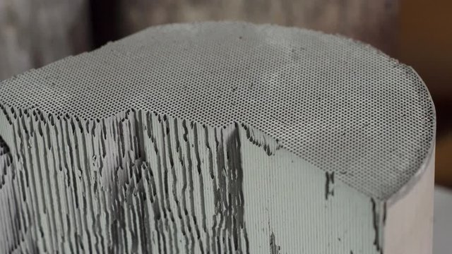 used ceramic catalyst converter close-up rotation