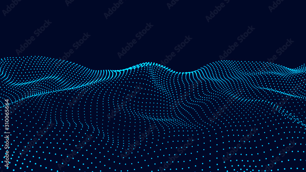 Poster vector futuristic wave. digital technology. big data.