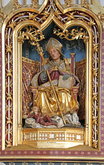 San Valentino; altare scolpito nella chiesa parrocchiale di Santa Maria Assunta a Velturno (Alto...