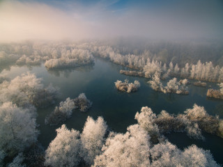 Winter Fluss Landschaft