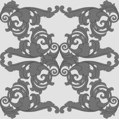 seamless pattern in classic style, isolate on a white background, baroque ornament