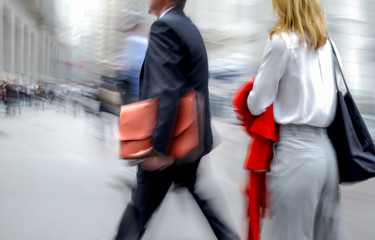 group of business people in the street