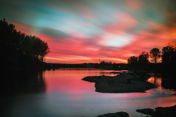 Abendrot Langzeitbelichtung