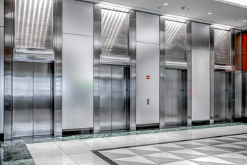 steel elevator cabins