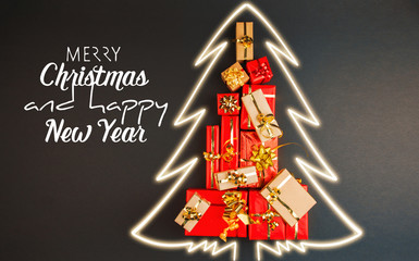 Merry Christmas and a Happy New Year holidays card