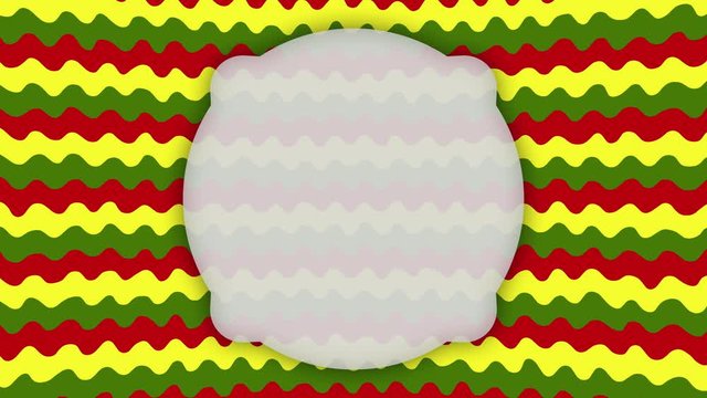 Frame ellipse banner on colorful wavy shapes animation
