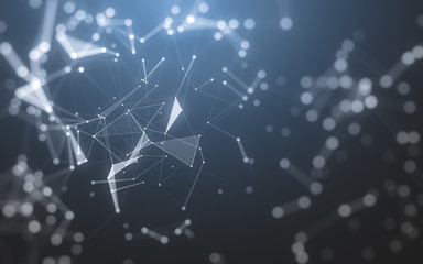 Abstract background. Molecules technology with polygonal shapes, connecting dots and lines....