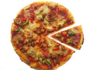 Top View Sliced Pizza