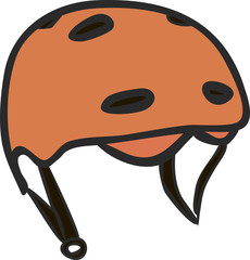 Helmet. Head protection. Element for extreme sports. Winter activity element. Vector isolated on white background.